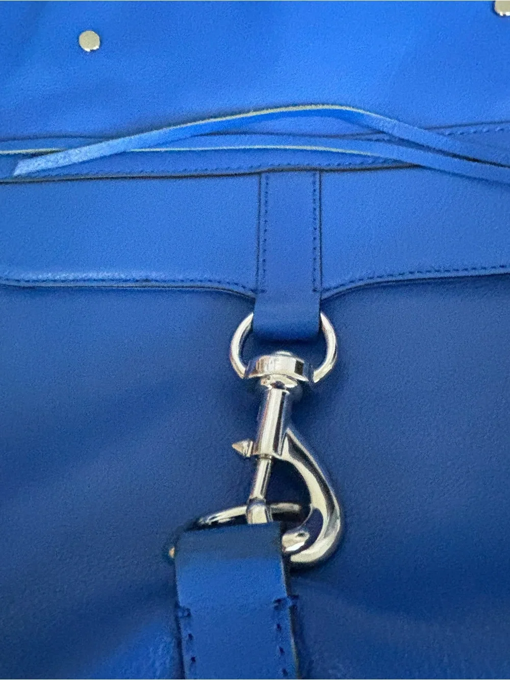 Cardinal blue Leather Tote Bag women  - Classic Rebecca Minkoff large  mint